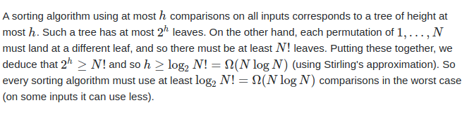 https://cs.stackexchange.com/questions/32311/proving-the-lower-bound-of-compares-in-comparison-based-sorting/32312#32312